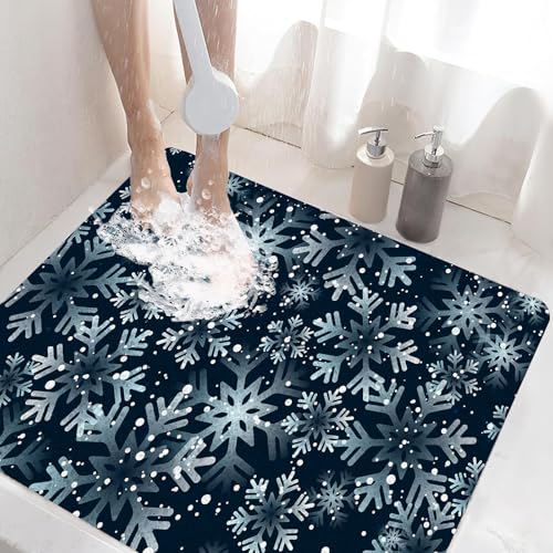 OWUFFY Bathroom Shower Mat Non-Slip Soft PVC Supportive Textured Quick Drain Loofah Foot Massage Multifunctional Floor Mat for Home & Hotel (47x47in/4x4ft)