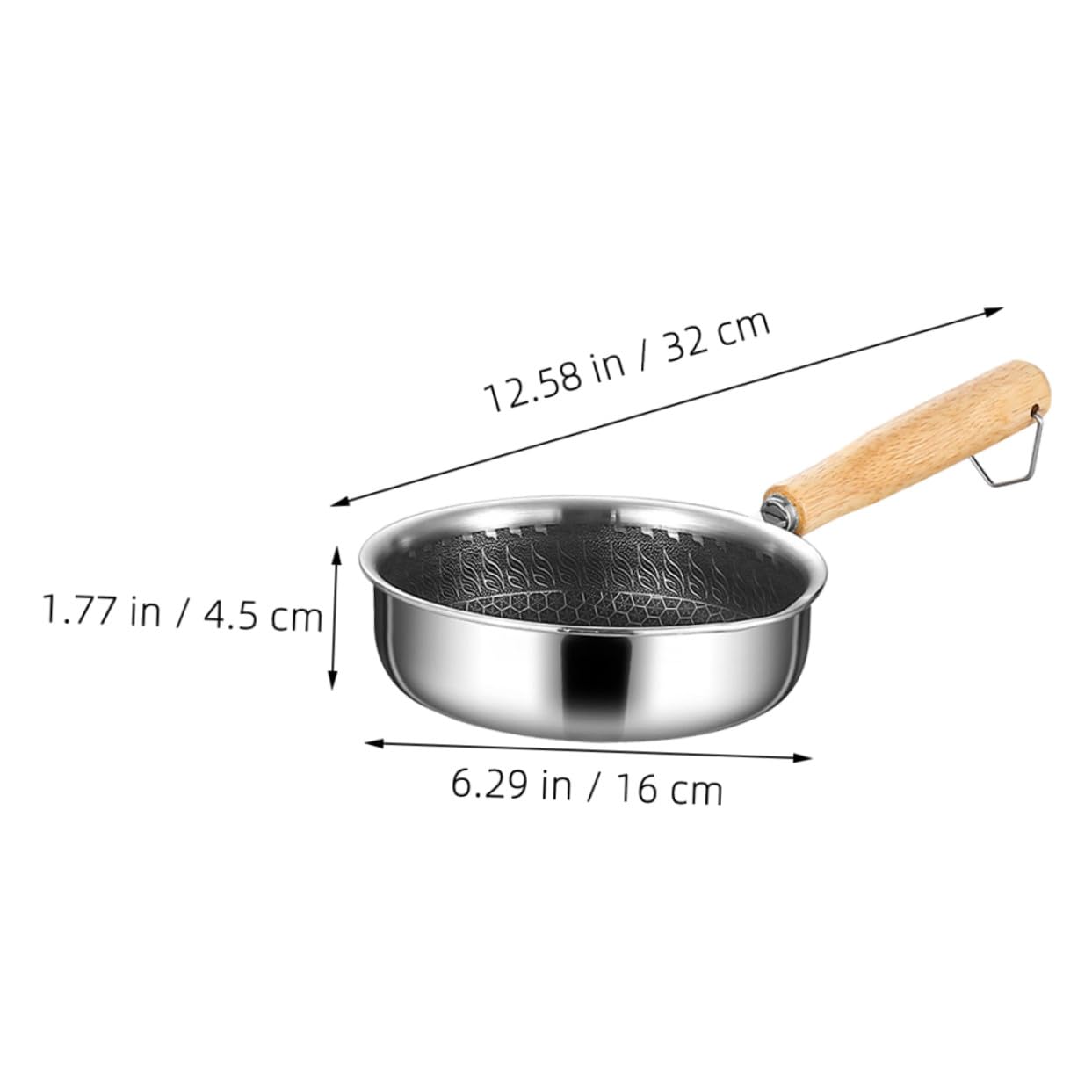 POPETPOP Padella Antiaderente in Acciaio Inox Padella per Uova e Bistecche Fondo Piatto per Distribuzione Calore Uniforme Comodo Manico per Presa Salda Leggera e Portatile