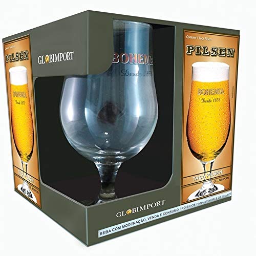 Bohemia Pilsen Box com 04 Taças para Cerveja Ambev Transparente 380Ml