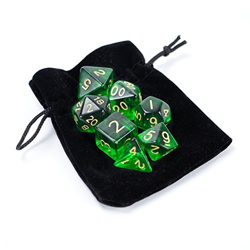 Wiz Dice Series Ii - Polyhedral Dice Set For Tabletop Rpg Adventure Games With A Dice Bag - Dnd Dice Set, Suitable For Dungeons And Dragons, Pathfinder And Dice Games Alike - Sylvan Spirits - 7 Ct #TOP2