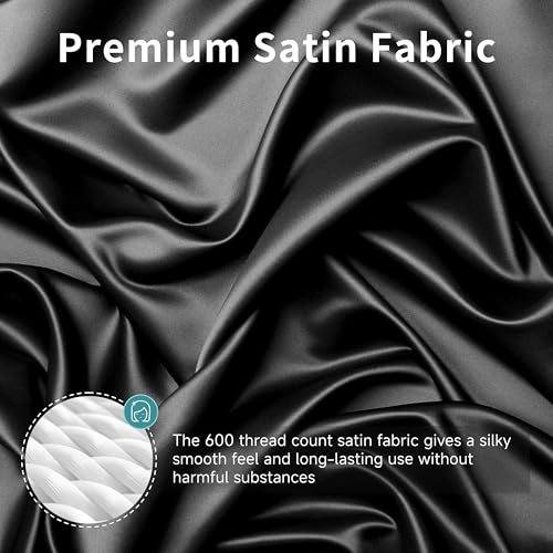 Image of Satin Bassinet Sheet, Great for Baby Hair, Soft Silk Feeling Sheet for Rectangle Cradle Bassinet Mattress Pad, for Boys Gift Newborn and Infant(Black)