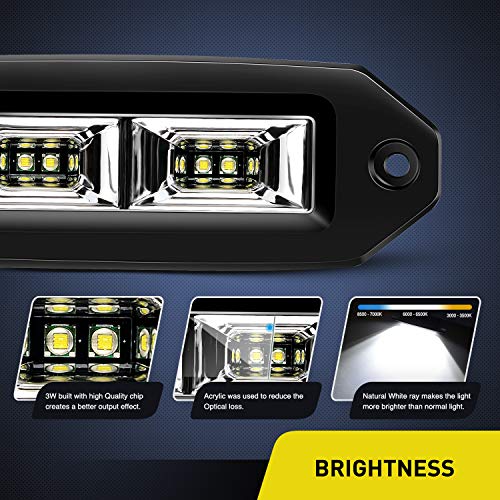 Image of Nilight 2Pcs 40W Flush Mount LED Pods Flood LED Work Light Bar, Off Road Backup Driving Lights Fog Lamp for Jeep Bumper ATV UTV SUV Truck Boat (Pack of 10)