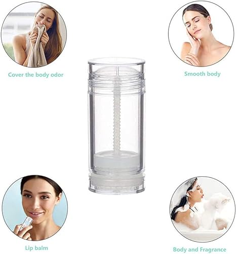 Miniatura 5 de Recipientes de desodorante giratorio de 1.0 fl oz, 1.7 fl oz, 2.5 fl oz, barra de llenado inferior de forma redonda, botellas de desodorante