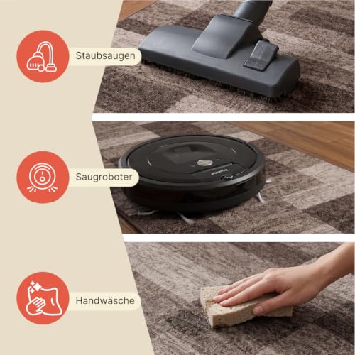 TAPISO Anti Rutsch Teppich Läufer rutschfest Brücke Meterware Modern Dunkelbraun Braun Viereck Geometrisch Design Flur Küche Wohnzimmer… – Ansicht 3