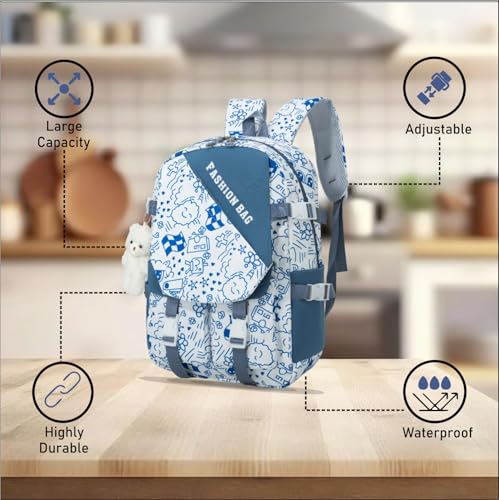Image of Tinytot 30 Litre Japanese Korean Style School Bag Water-Resistant Laptop & Travel Backpack - Unisex Large 18 Inches Multipurpose Student Backpack for Boys & Girls, Men & Women