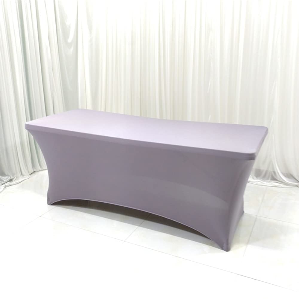Namvo Grey 6Ft Spandex Tablecloth, Rectangular Stretchable Table Cover Polyester Elastic Fitted Table Cloth For Wedding Banquet Party Cocktail Bar Patio Craft Exhibitions Banqueting