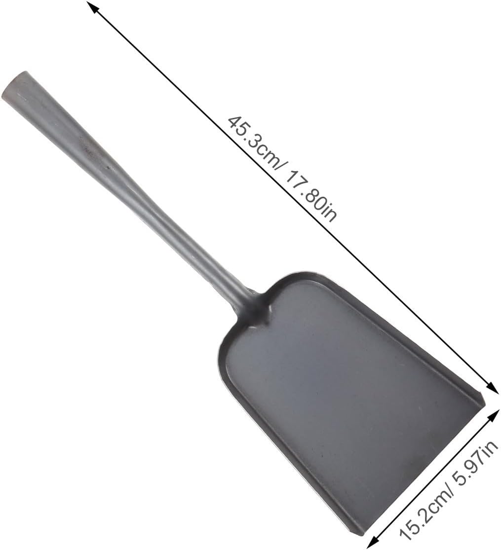 Steel Fireplace Ash Shovel for Fire Pit and Stove Cleanup