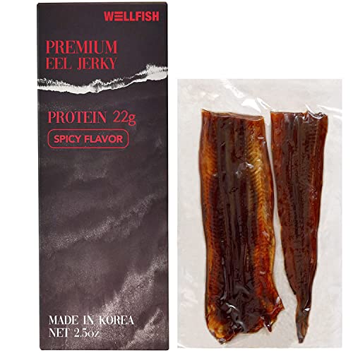 Wellfish Premium Eel Jerky (Spicy, 1 Pack) - High Protein ...