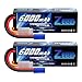Zeee 11.1V 80C 3S 6000mAh Lipo Battery Hard Case Battery with EC5 Connector for RC 1/8 1/10 Scale Vehicles Car Trucks Boats(2 Pack)