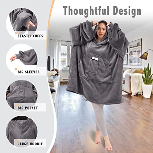 Homelex Comfy Oversized Wearable Blanket, Thick Flannel Blanket With Sleeves And Giant Pocket For Men And Women #TOP2