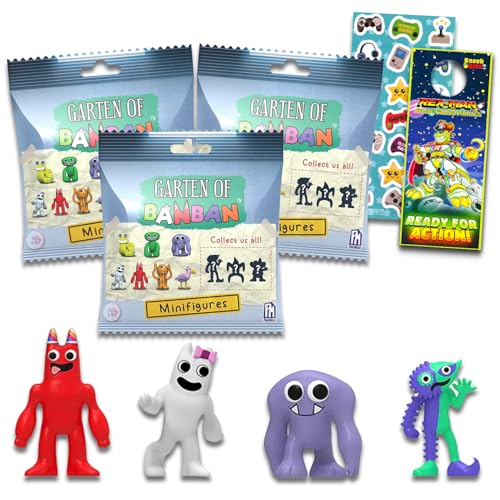 Roblox Banban Mini Figures Blind Bags Set - 3 Pack Mystery Bag Toys Bundle with Collectable Mini Figures Plus Stickers
