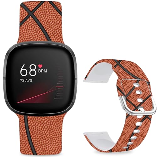 Hepsun Fitbit & Sense Basketball Silicone Watch Bands