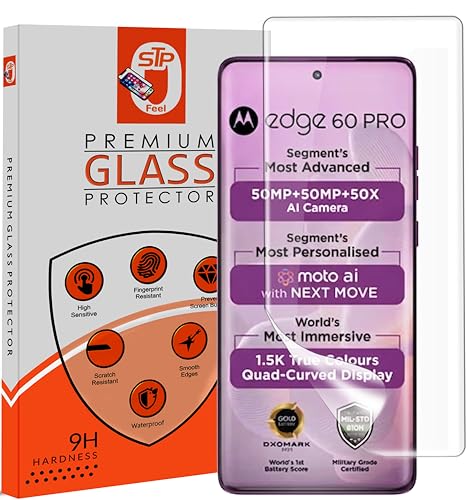 Image of STP FEEL 1 Pack Unbreakable Membrane Screen Protector Guard Compatible For Motorola Edge 60 / Moto Edge 60 Pro, 6.7 Inch | Hydrogel Membrane Ultra Smooth Touch with Finger Print Support