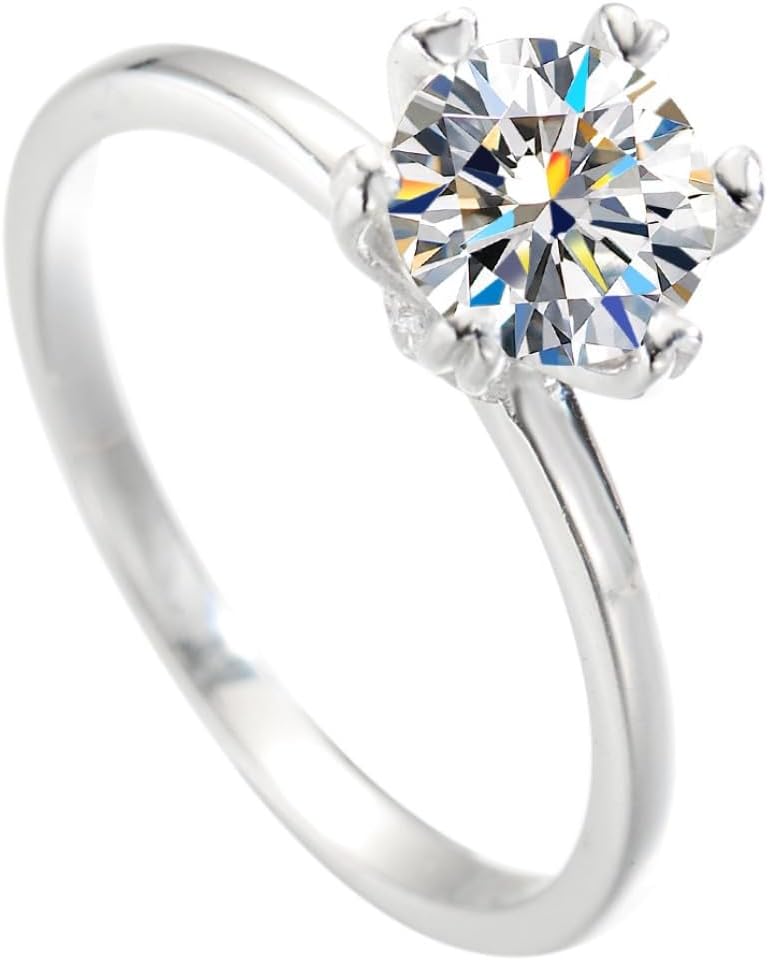 14K Gold 1ct Diamond Women's Engagement Rings,Diamond Band Ring with Round Cut, VVS1 D-Color, Promise Rings for Women