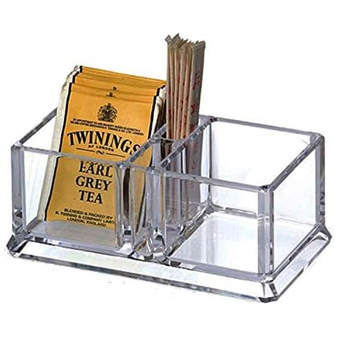 Yakri Small Acrylic Tea Bags Holder Coffee Sugar Bag Case Guest Room Storage Boxes,L14.8xW8.2xH6cm YTBH-001 Cover