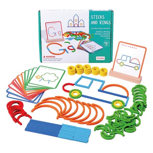 Dr. MUYA® Montessori Spielzeug 3 4 5 6 Jahre, Holzspielzeug ab 3 Jahre, Tangram Kinder, Lernspiele ab 4 Jahre, Feinmotorik ab 3 Jahre, Lernspielzeug, Geschenk 3-6 Jahre Kinder Junge Mädchen