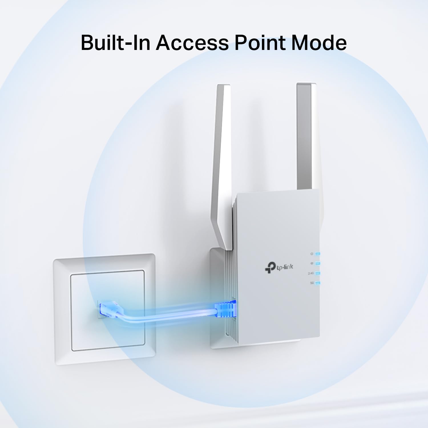 TP-Link RE515X AX1500 wzmacniacz zasięgu WiFi 6 z portem Ethernet | dwupasmowy wzmacniacz bezprzewodowy 1,5 G | do 1800 m2, 64 urządzenia | wzmacniacz sygnału internetowego | konfiguracja aplikacji |