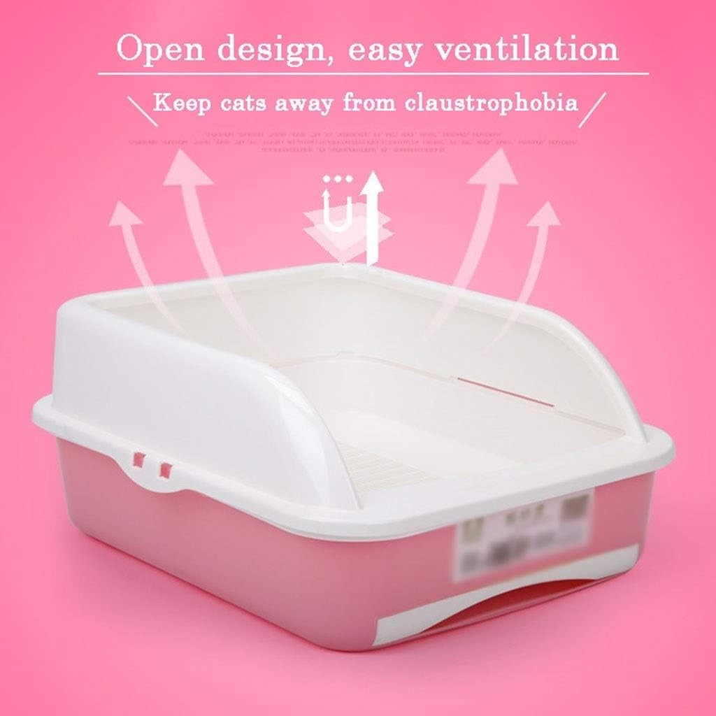Large Cat Toilet Thicken Trash Can Pet Cat Toilet Cat Litter Tray Cat Potty Cat Supplies Multicolor Optional Pet Toilet (Color : Pink) (Green)