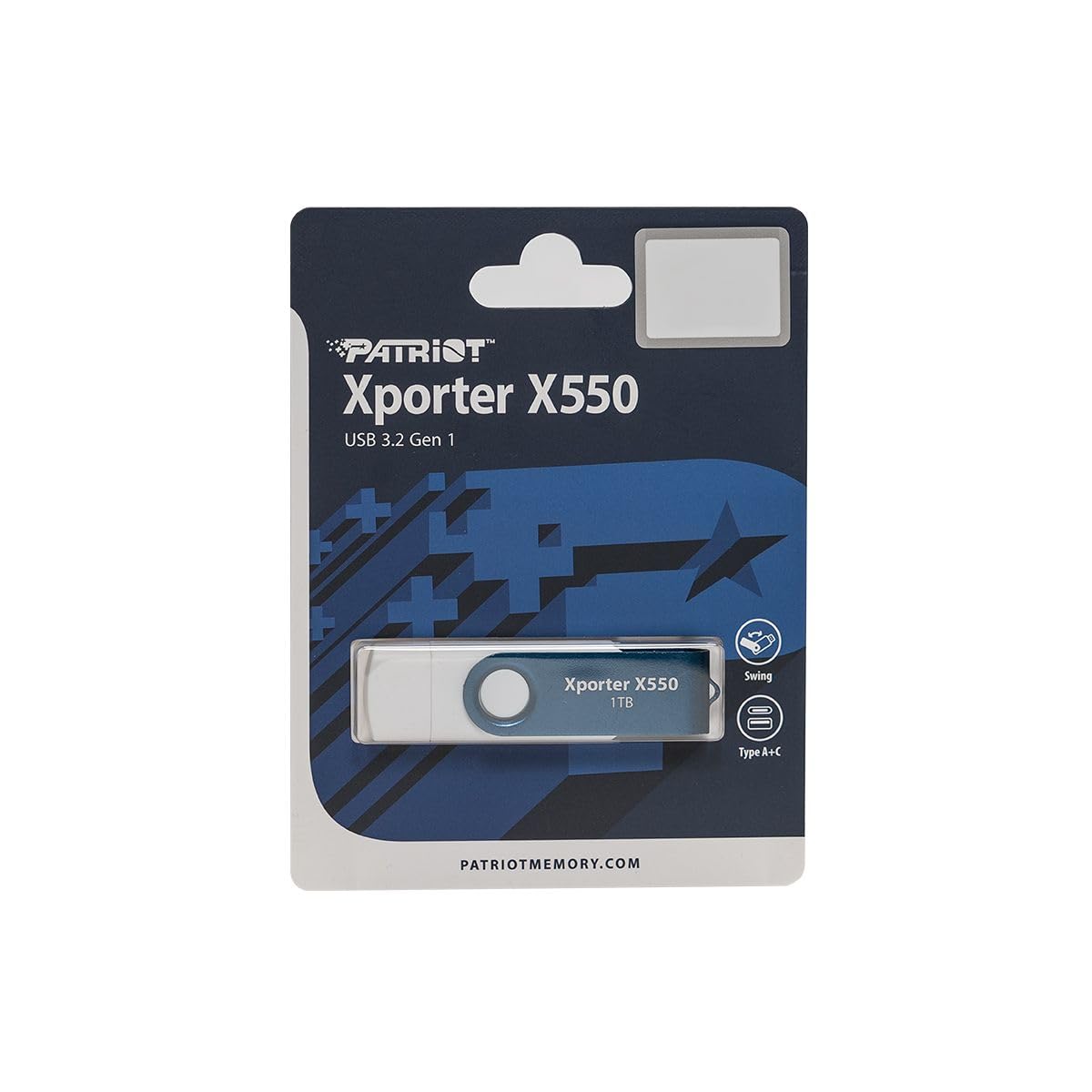 Patriot XPORTER X550 1TB USB 3.2 Gen 1 Type-A+C Flash Drive - Thumb Drive - Pen Drive - PS1TX550AAD