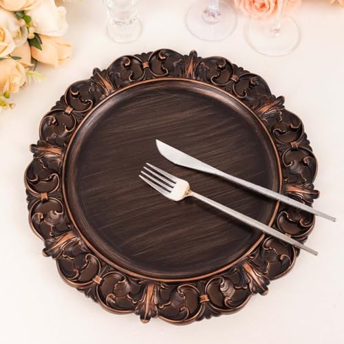 Platos cargadores desechables 13" marrón set 12 miniatura 1