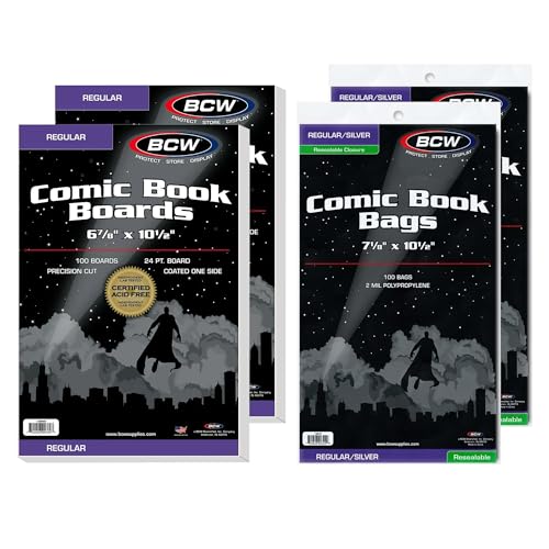 Sacs de bande dessinée BCW et planches cartonnées taille Silver pour collectionneurs