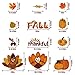 Ivenf Thanksgiving Decorations Window Clings Decor, Extra Large Autumn Fall Leaves Turkey Pumpkin Decor Indoor for Kids School Home Office Classroom Harvest Party Gifts, Double-Side Printed, 6 Sheets