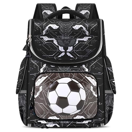 Amythe Cartable Garçon CP CE1 CE2 – Sac à Dos École Primaire Enfant 6-8 Ans Léger Ergonomique avec Bandes Réfléchissantes – Imperméable pour la Rentrée, l’École et les Voyages
