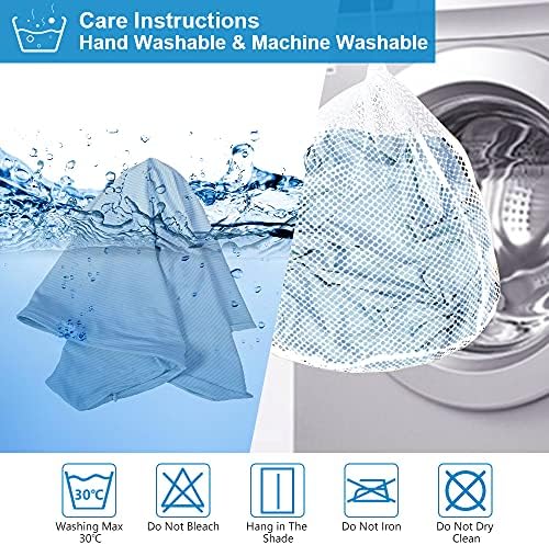 Luxear Cooling Pillow Cases 2 Packs, Silky Soft Q-Max>0.5 Pillowcase Standard Arc-Chill Anti-Static For Hair Skin Stretch Cool Pillow Covers With High Elasticity Standard Size, Blue and White Stripes