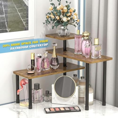 Image of Rellon Industries 3 Tier Spice Rack for Kitchen Counter Top Organizer Shelf Storage Rack,Container Rack, Space Saving,Bathroom Shelves (A2)