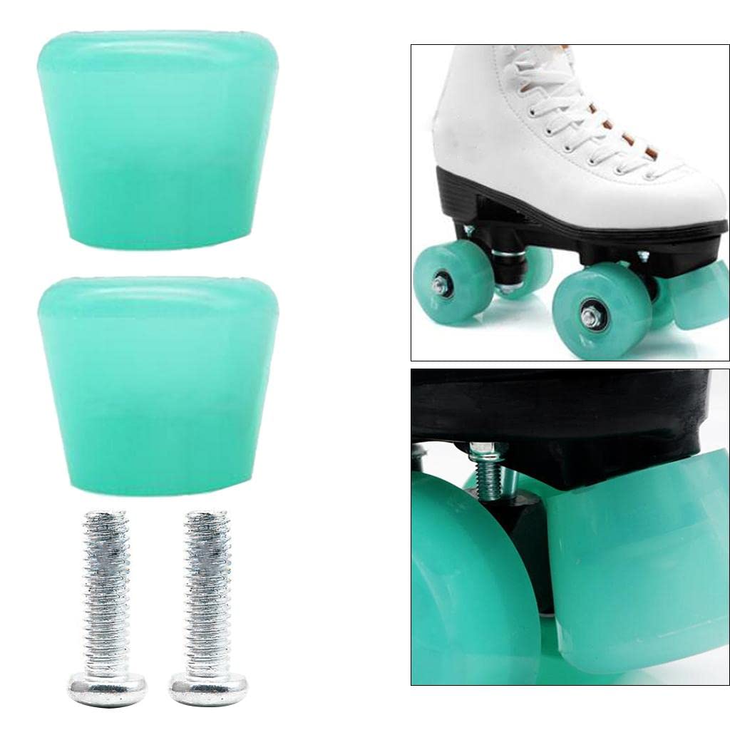 SunniMix 2X Patines de Universales para Patines en Línea, Bloque de s de Ruedas, Tapones de Seguridad Antideslizantes para Patines, Accesorios, Gelatina Verde