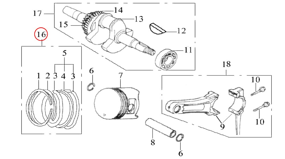 Pièce détachée LIFAN Kit de joints complet Moteur essence 13 CV