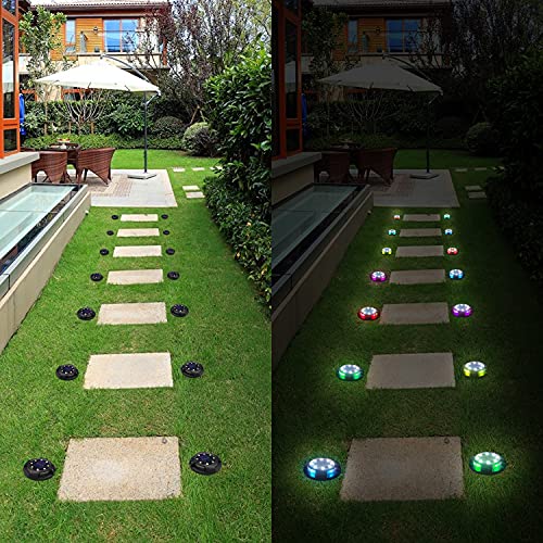 Enasat Solar Ground Lights | Pathway Lights Outdoor Garden | Decorative Rgb Led Disk Powered Waterproof In-Ground For Deck Stair Step Lawn Patio Driveway Walkway Yard Decoration(8 Pack) #TOP5