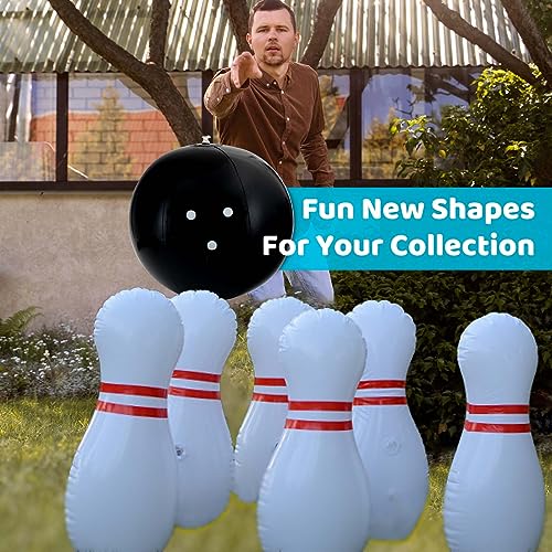 Zloveleexr Kids Bowling Set, Giant Inflatable Bowling Balls & Pins for Outdoor and Indoor Games Fit Christmas Birthday Party Lawn Yard Games, Kids Education Motor Skills Toys - Thumbnail 4