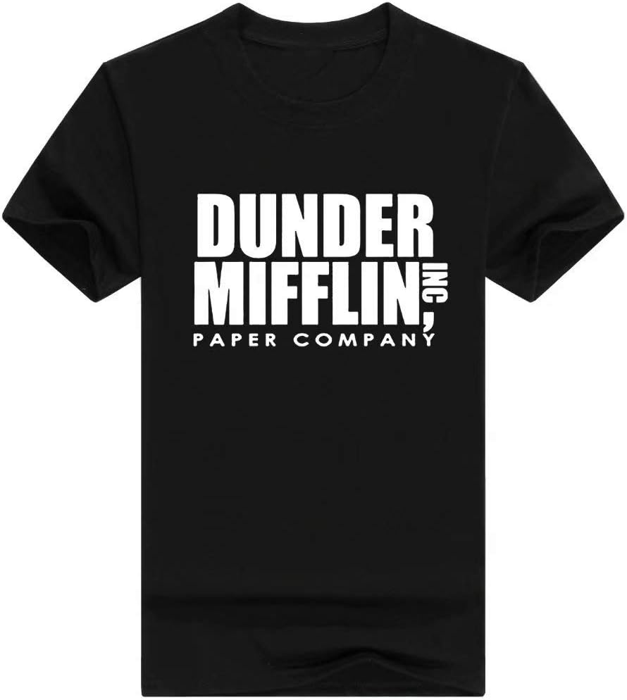 Dunder Mifflin Paper Inc Mens T-Shirt, The Office T-Shirts, TV Show T-Shirts（LTX18012603）(XX-Large,Black)