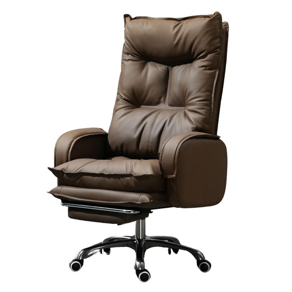 HTTGDGDH Ergonomic High Back Executive Office Chair - Adjustable Pu Leather Chair With Swivel Padded Armrests - Ideal For Home Office & Task Work Comfort,