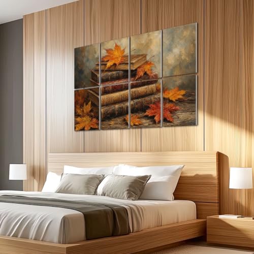 8 Pack Art Acoustic Panels Paneles Acústicos Absorbentes de Sonido Retro Vintage con Hojas de Arce Otoñales 48"x32" miniatura 5