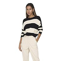 ONLY ONLATIA L/S Stripe Knt Noos Pullover da Donna, Nero/Striscia: Whitecap Gray Melange