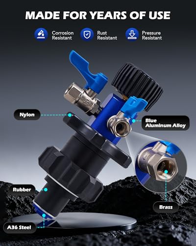 Image of Orion Motor Tech Coolant Vacuum Refill Kit, Cooling System Vacuum Fill Tool with Leak Detector 5 Round Adapters 1 Conical Adapter, Radiator Coolant Fill Kit with Dual-Movement Gauge for Vacuum Leak