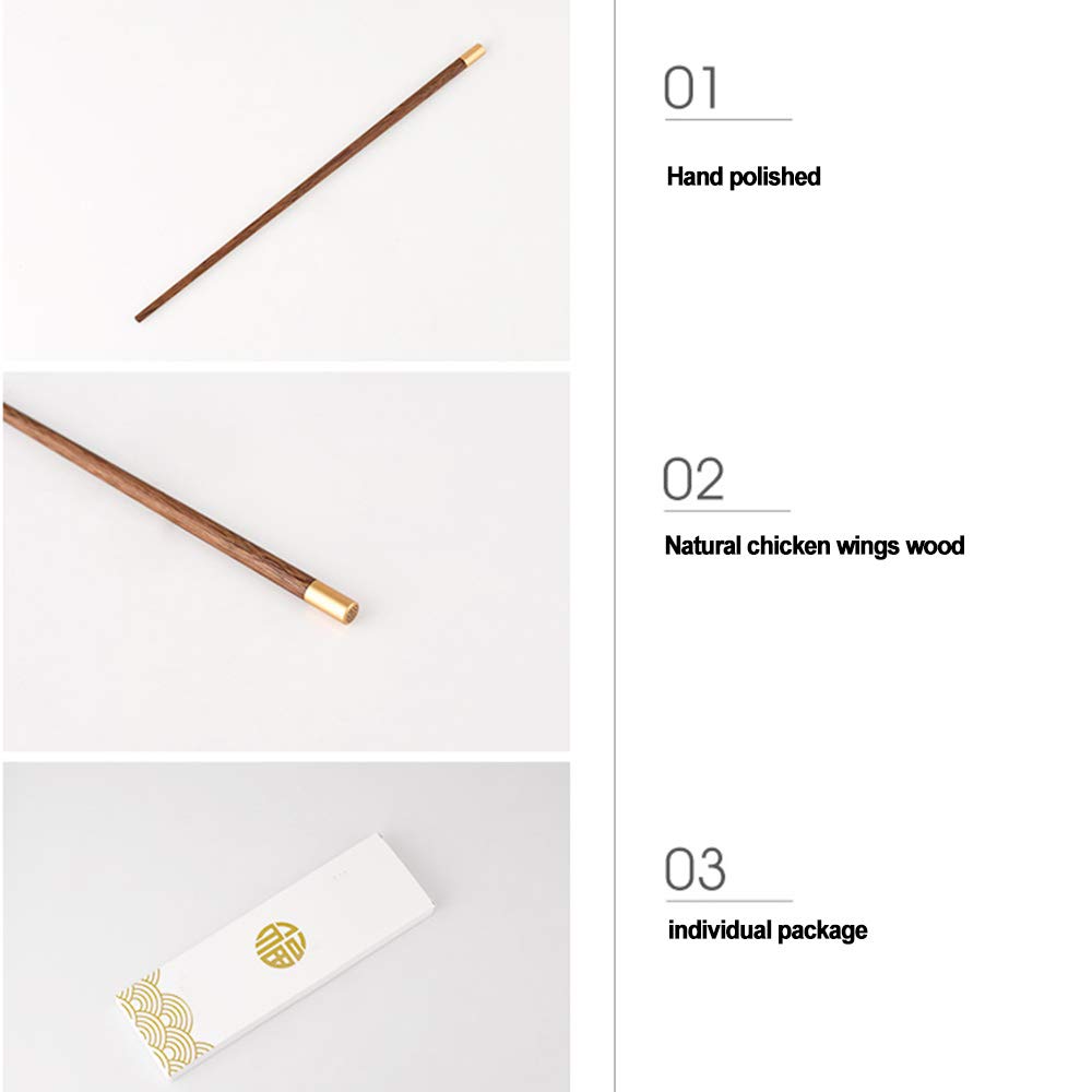 Juego de regalo de palillos de madera japoneses con estuche, palillos de sushi reutilizables, palillos chinos de lujo de madera natural, palillos antideslizantes, palillos aptos para lavavajillas B