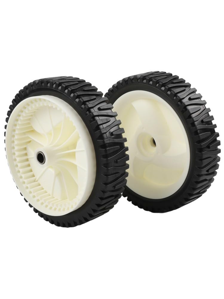 EasyByMall Ruedas de transmisión delanteras de 8 pulgadas para cortacésped, piezas de repuesto de goma de 53 dientes compatibles con Craftsman 917370431 917370441, 1-3/4 pulgadas de ancho