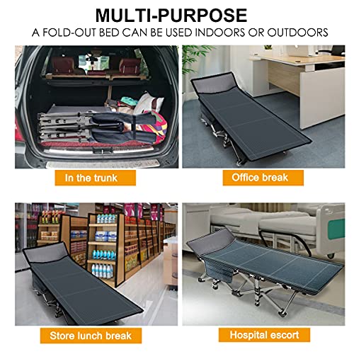 Barbella Folding Camping Cot, Folding Cot Camping Cots For Adults, Portable Sleeping Cot With Mattress Foldable Outdoor Bed Camp Cots Guest Bed With Carry Bag For Home, Office & Outdoor Use #TOP6