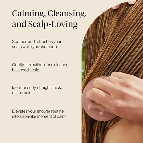 Kitsch Kopfhaut-Massagegerät – Shampoo-Bürste & Kopfhautschrubber für alle Haartypen – Kopfhautbürste & Kopfhautpeeling (Terrakotta) – Haarmassagegerät für gesunde Kopfhaut und Haarpflege