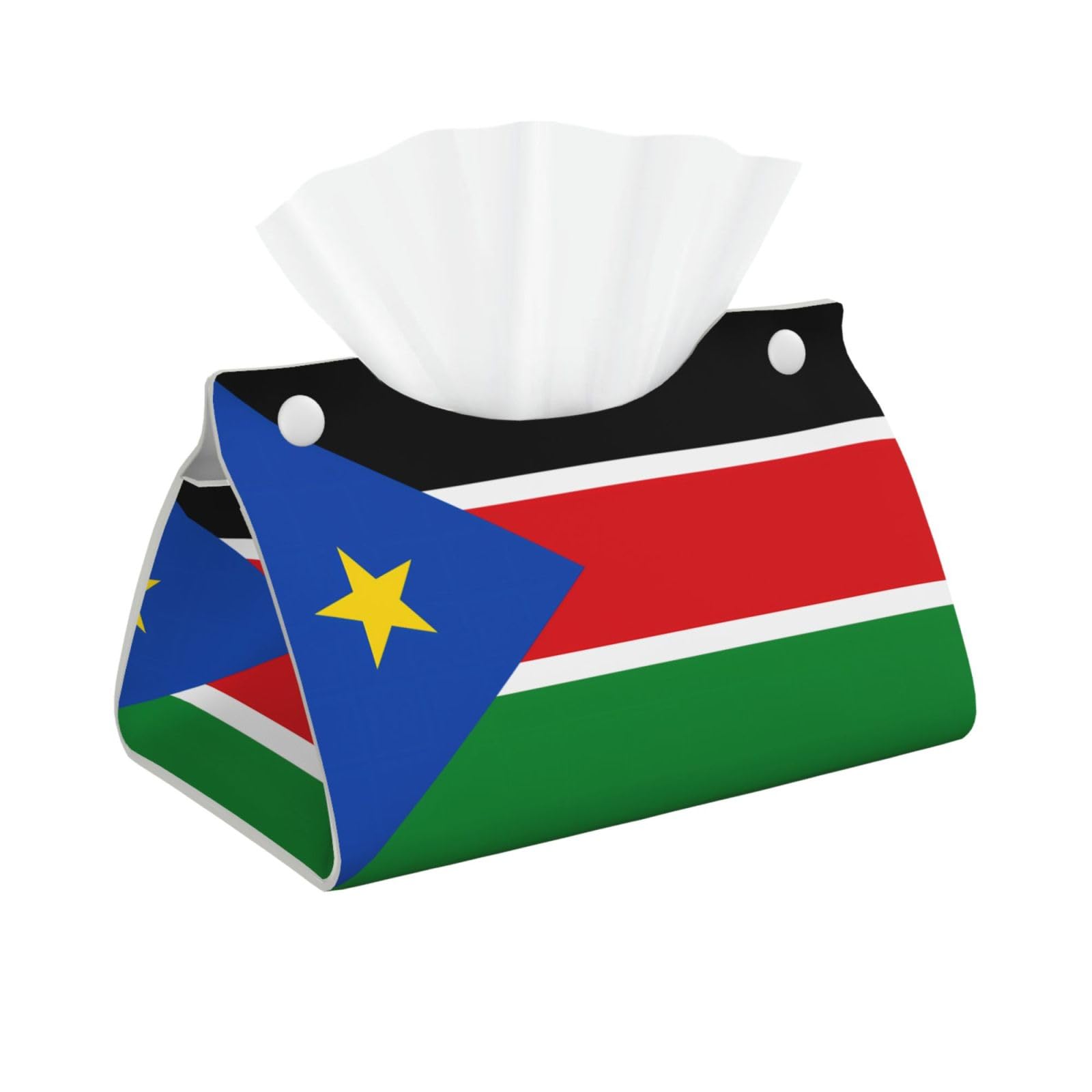 Flag of Saint Lucia Print Long Tissue Box Cover Holder â€ Foldable Leather Organizer for Vanity, Nightstand, Desk & Bathroom