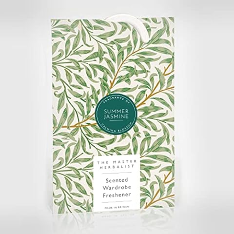 The Master Herbalist SUMMER JASMINE Scented Wardrobe Freshener in a WILLIAM MORRIS Inspired WILLOW Cover