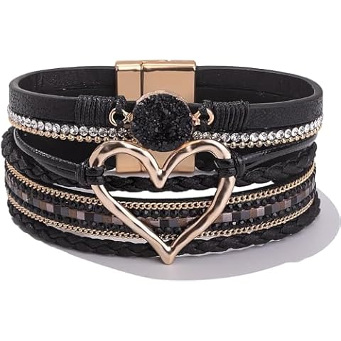 Airgei Heart Leather Wrap Bracelets Cover