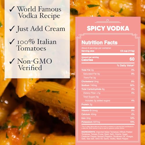 Image of Carbone Spicy Vodka Sauce, Premium Italian Tomato Pasta Sauce 2 Pack (24oz) | Italian Spicy Vodka Sauce, Just Add Cream, Fresh & All-Natural Ingredients, Vegetarian, Non-GMO, Gluten Free, Low Carb