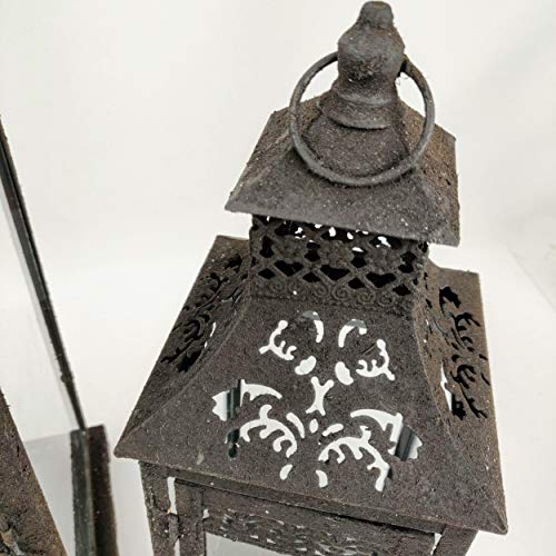 Lanterna Marroquina Decorativa 56/40cm Café Rústica 2pçs