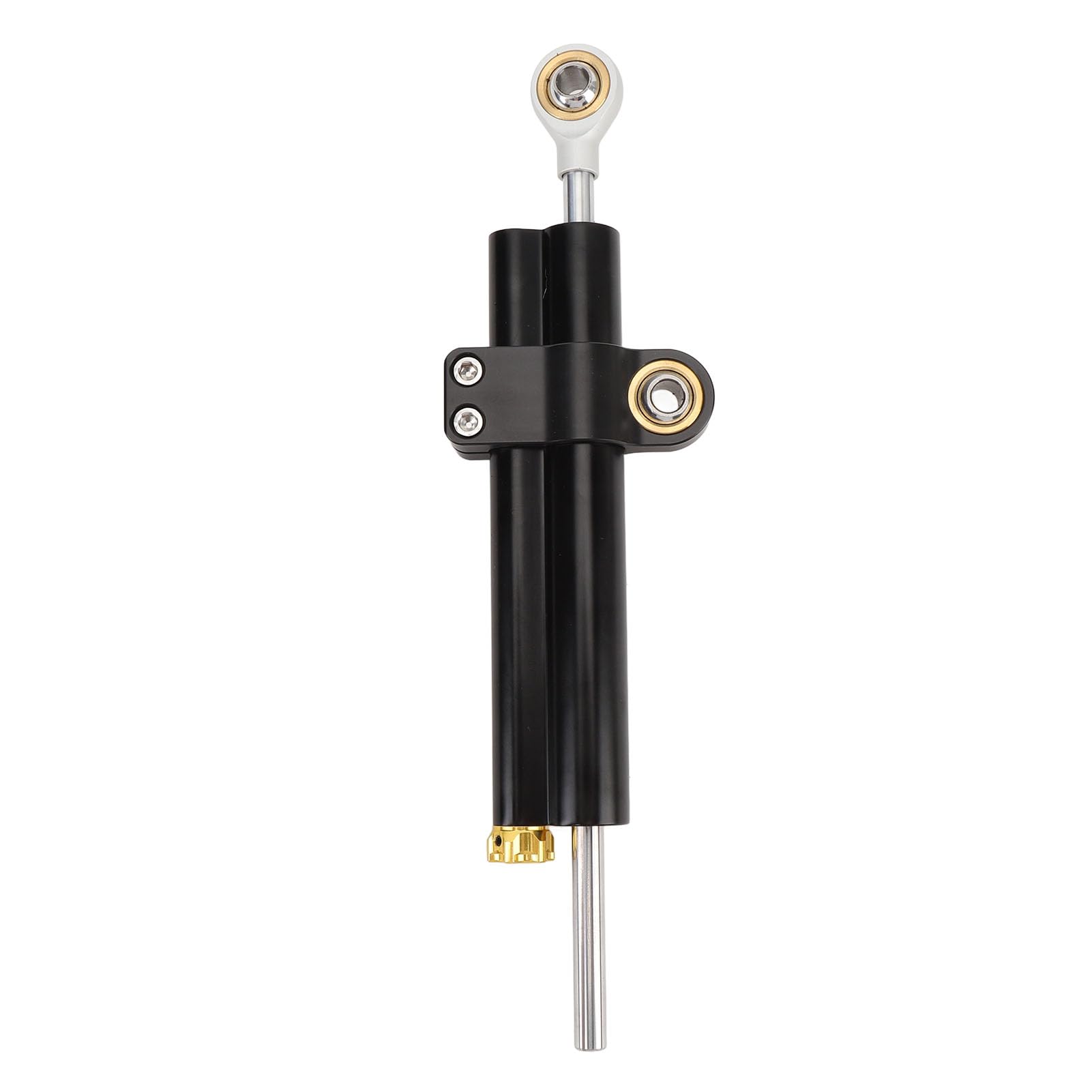 Dilwe Motocyklowe Stabilator Układu Sterującego Universal Fit 21 Przekładnie Regulacji Tłumienia 6061 Stop Aluminium z Aktywnym Zaworem Sterującym dla Motocykli Powyżej 600 Cm3 (BLACK)