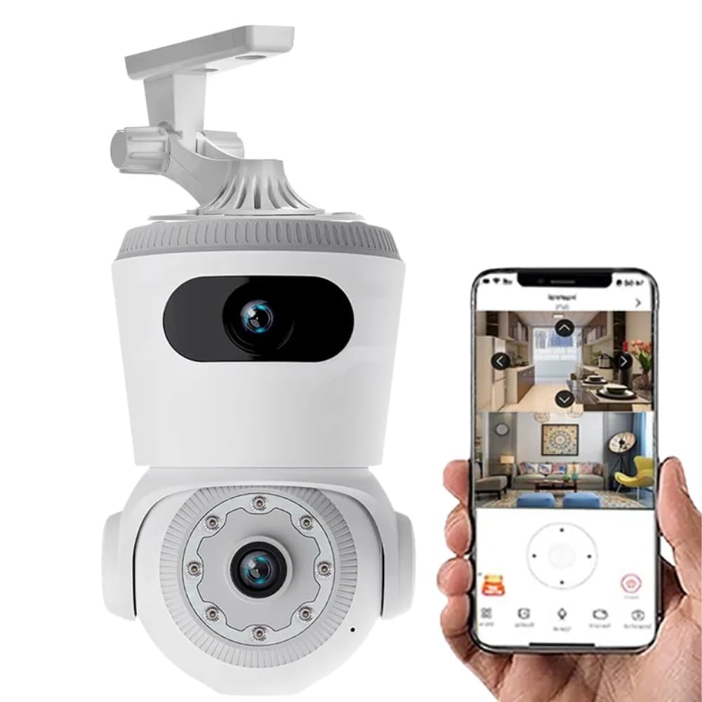 CAMLEIGH AI Human Detection, Color Night Vision, Advanced Motion Tracking, Indoor Camera | WiFi CCTV Camera Dual Lens & Dual Screen View [4MP+4MP] Full HD & 360° Coverage Home Security-image-28