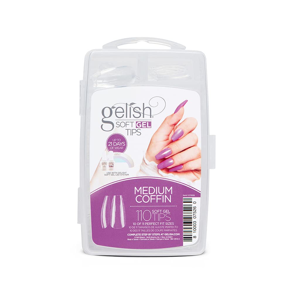Gelish Soft Gel™ Tips – Professional Quality Press on Nails Extension for Strong, Long-Lasting Manicures – Easy Application, Natural Look, Pre-shaped False Nail